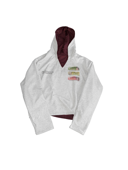 EE25 REVERSIBLE ARCH HOODIE [WHITE/CRIMSON]